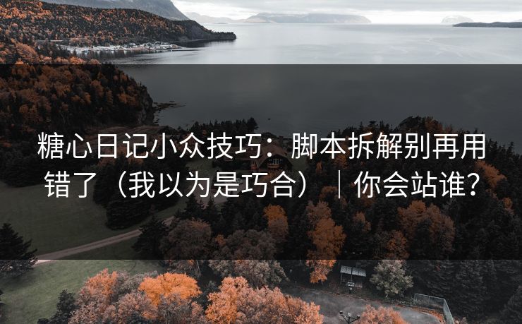 糖心日记小众技巧：脚本拆解别再用错了（我以为是巧合）｜你会站谁？