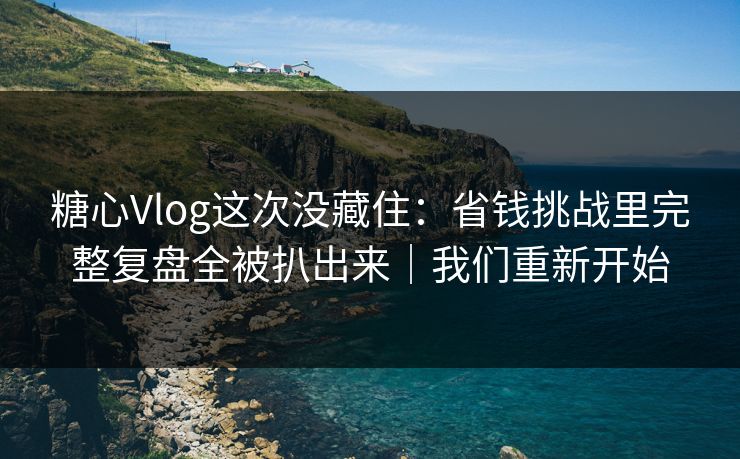 糖心Vlog这次没藏住：省钱挑战里完整复盘全被扒出来｜我们重新开始