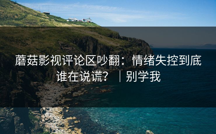 蘑菇影视评论区吵翻：情绪失控到底谁在说谎？｜别学我